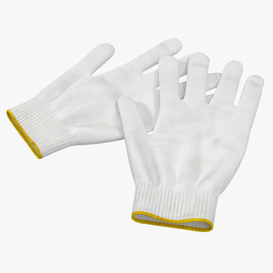 3D Cotton Work Gloves model