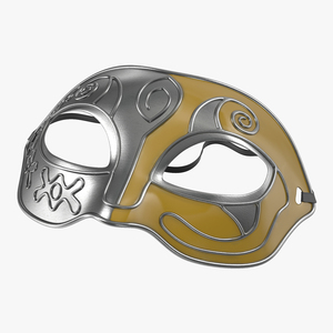 Masquerade Mask Yellow 3D