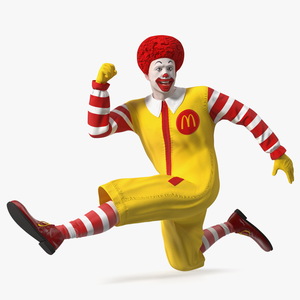 Mascot of McDonalds Jumping Pose 3D