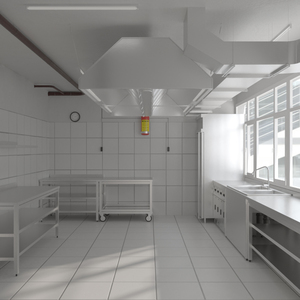 Commercial Kitchen Empty 3D model