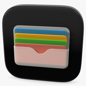 iPhone iOS Wallet Icon 3D