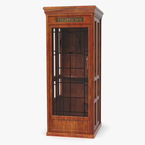 3D model Vintage Wooden Telephone Booth