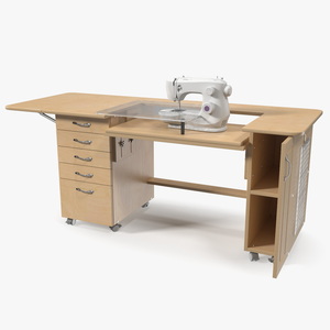 3D Horn Elements Sewing Table Unit Rigged model