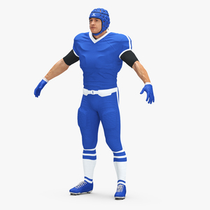 3D Uniform Football Player with Rugby Helmet Headguard A-Pose model