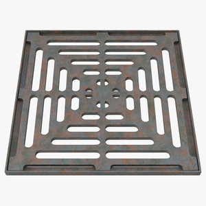 3D model Storm Water Drain Grate Square