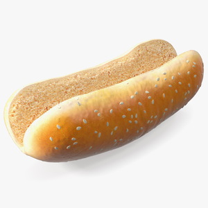 Cut Sesame Bun 3D model