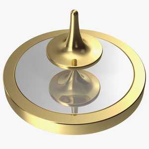 ForeverSpin Gold Spinning Top with Base 3D model