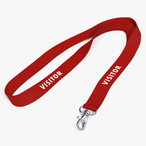 Red Visitor Lanyard 3D model