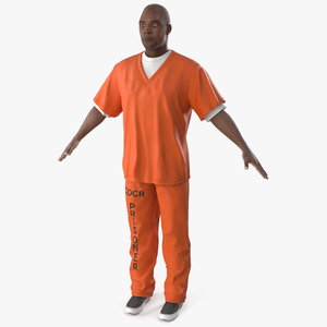 3D Black Male Prisoner A-Pose