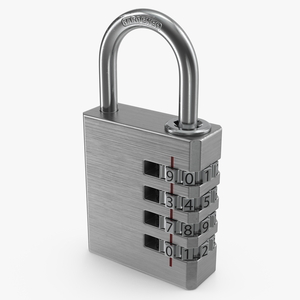 Combination Padlock Silver Generic 3D model