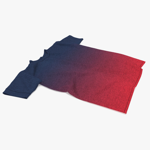 3D Red and Blue Gradient Stretch T Shirt Flat Lay