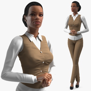 3D model Light Skin Business Style Woman Standing Pose