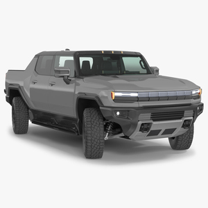 3D model Luxury Electric Pickup Truck Gray Rigged