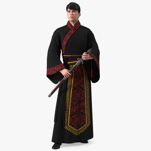 3D Traditional Style Chinese Man Standing model