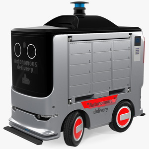 3D model Autonomous Delivery Service Robot Rigged