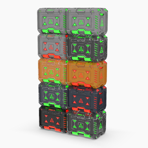 3D model Sci-Fi Storage Crates Set