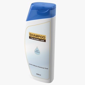 3D Shampoo Bottle Curved Shape 400ml model