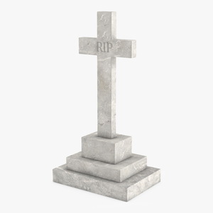 3D Marble Cross Memorial