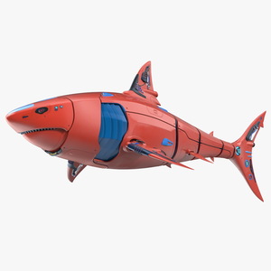 Sci Fi Shark Robot Red 3D