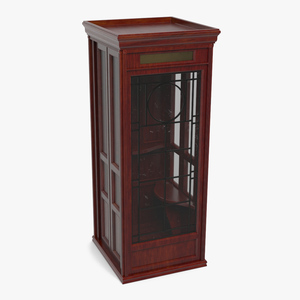 3D Classic Vintage Telephone Booth Dark
