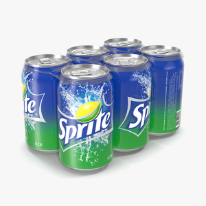 3D Six Pack of Cans Sprite model