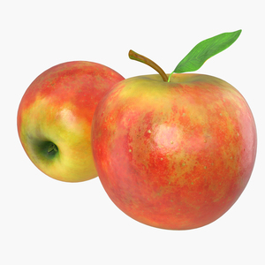 Apple Fruit With Green Leaf 3D