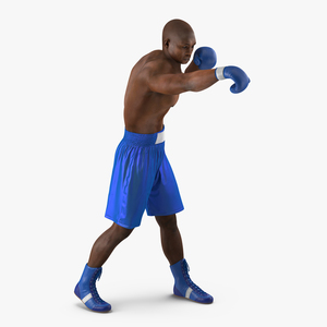 3D African American Boxer 2 Rigged