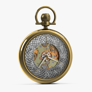 Gold Antique Pocket Watch Animated 3D model