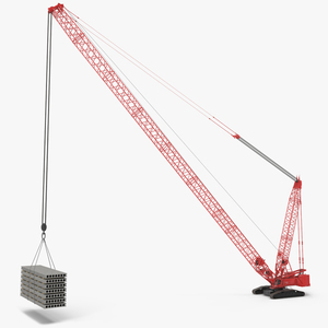 Tracked Crane Manitowoc 18000 with Concrete Slabs 3D model