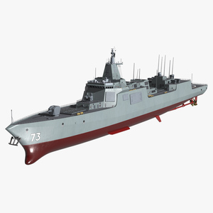 Modern Naval Destroyer Ship 3D