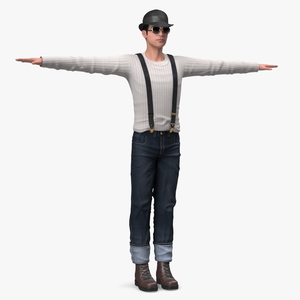 3D model Fashionable Chinese Man Rigged