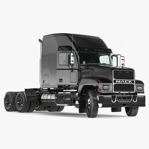 Mack Pinnacle 2025 Semi Truck Black Rigged 3D