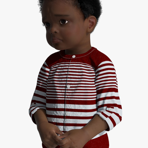 Toddler Black Boy Everyday in Casual Outfit Standing 3D