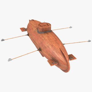 3D model Old Wooden Submarine