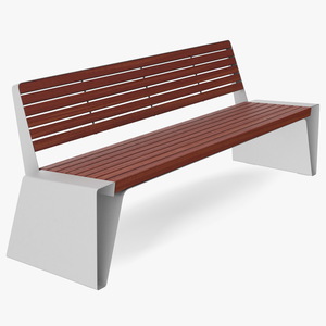 Radium Park Bench with Backrest Steel 3D