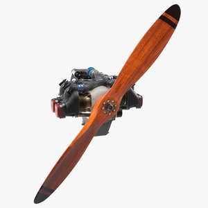 3D Vintage Aircraft Propeller Engine model