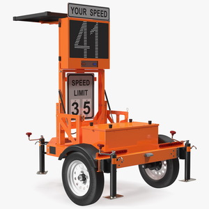 3D Mobile Speed Display Trailer Radar Rigged