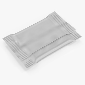 White Wrapper Square Chocolate Bar 3D model