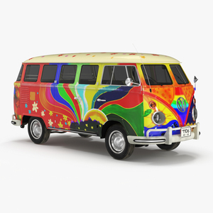 3D Hippie Volkswagen Bus