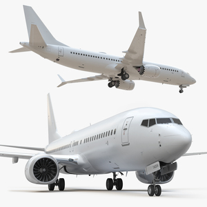 White Boeing 737 MAX 8 3D