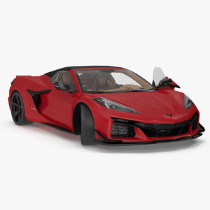 3D 2023 Chevrolet Corvette Z06 Red Rigged model