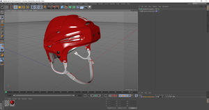 Hockey Helmet Red 3D