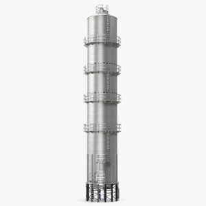 Industrial Silo with External Staircase 3D model