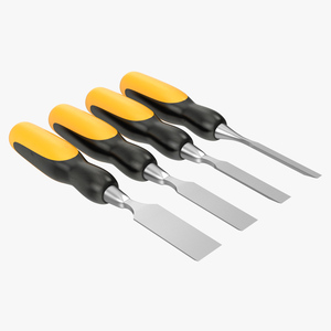 3D Wood Chisel Set 4 piece model