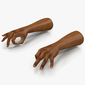 3D African Man Hands 3 Pose 5