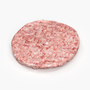 3D Raw Burger Patty