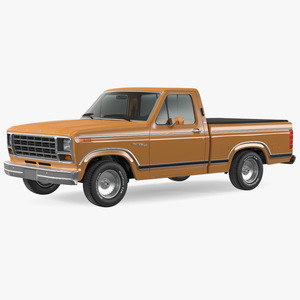 Ford F Series Ranger 1980 Pickup Truck Orange Rigged 3D
