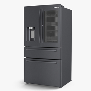 French Door Refrigerator Samsung Black Stainless Steel 3D model