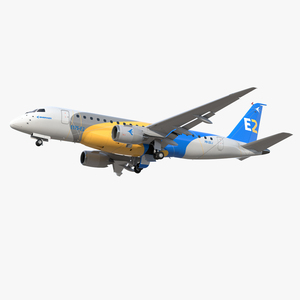 3D Embraer E-Jet E175-E2 Rigged model