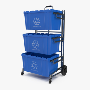 Frontgate Recycling Cart with Bins 3D model